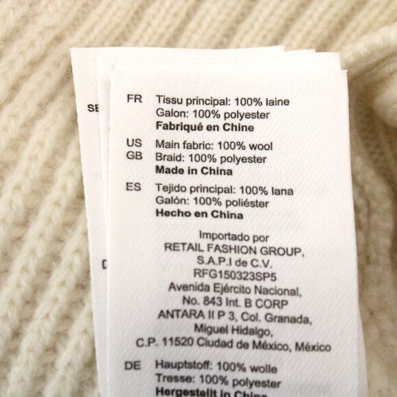 NWT Sandro Martie Cardigan in Ecru with Black Braided Velvet Trim FR Size 4/XL - Picture 14 of 16